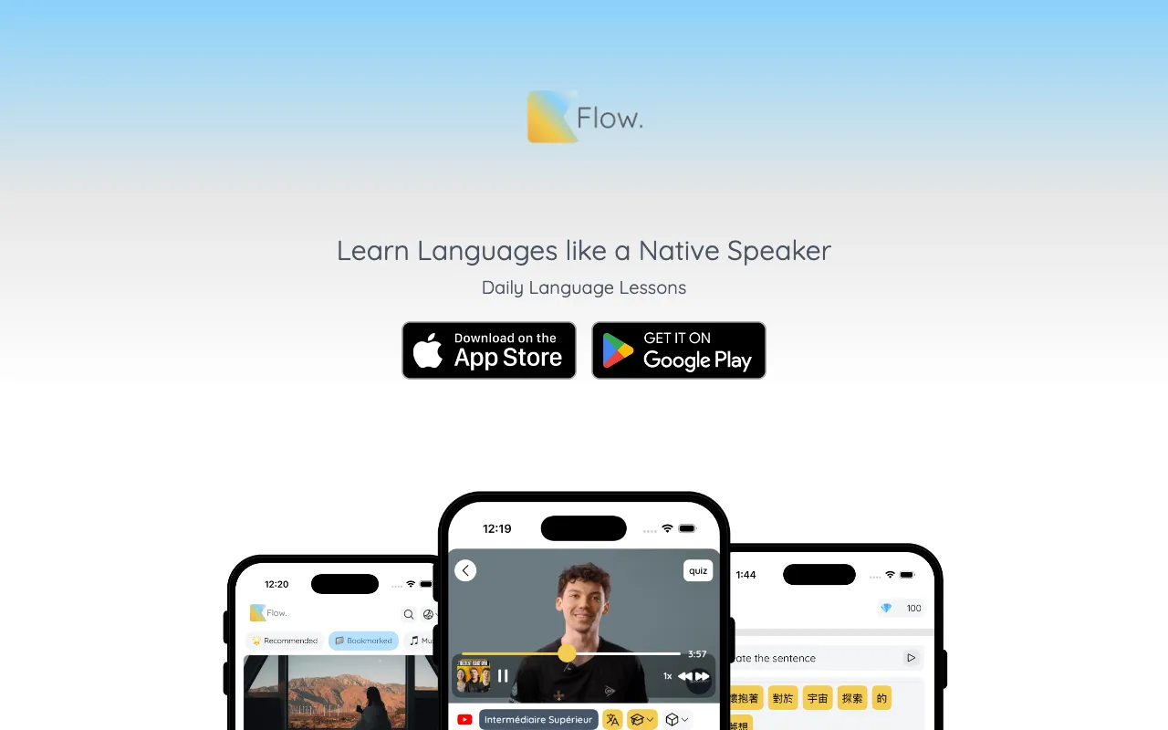 Flow Language Learning — preview screenshot