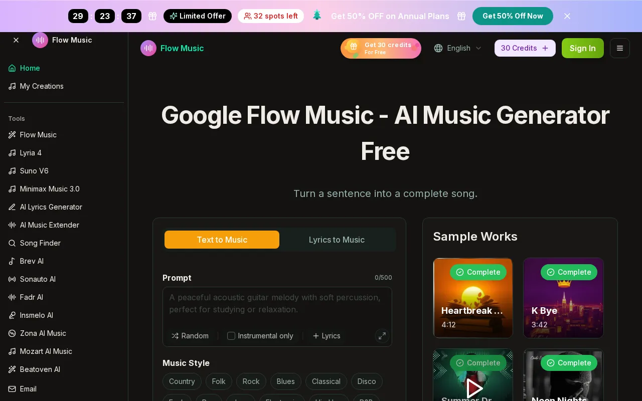 Flow Music — preview screenshot