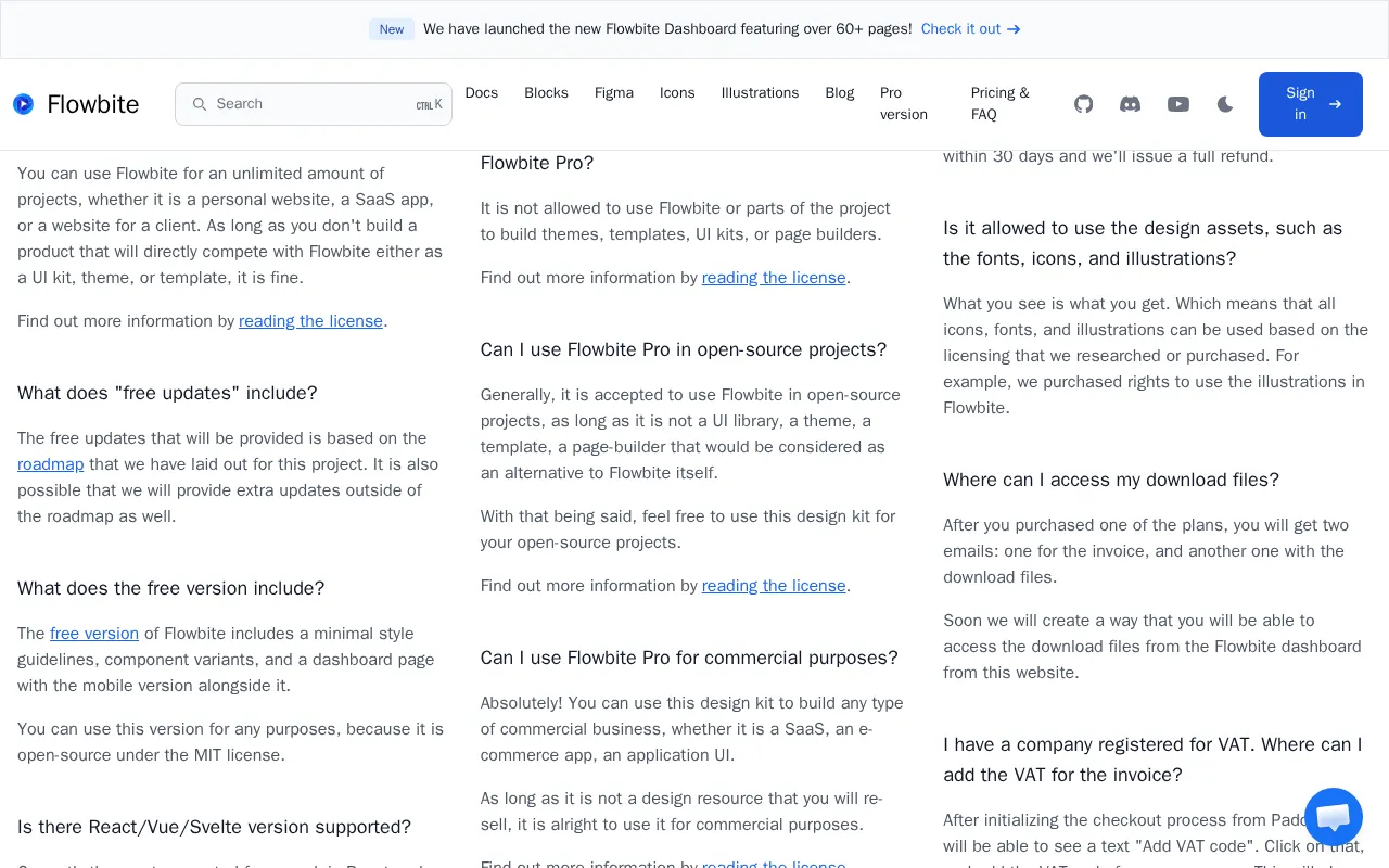 Flowbite — pricing page
