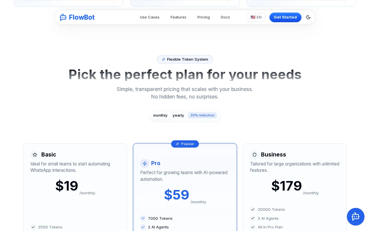 FlowBot — pricing page