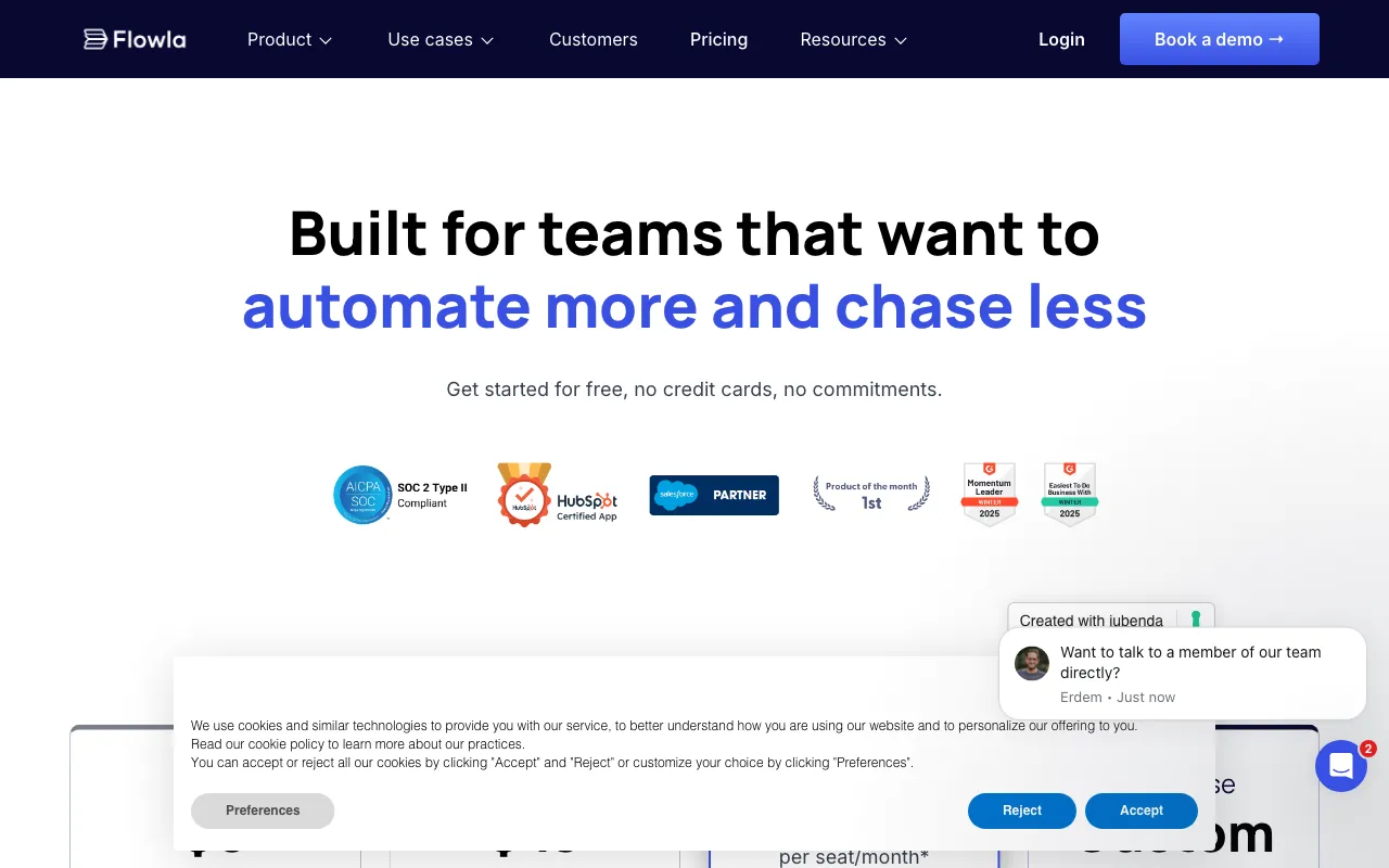 Flowla — pricing page