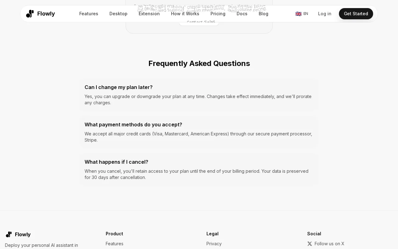 Flowly — pricing page
