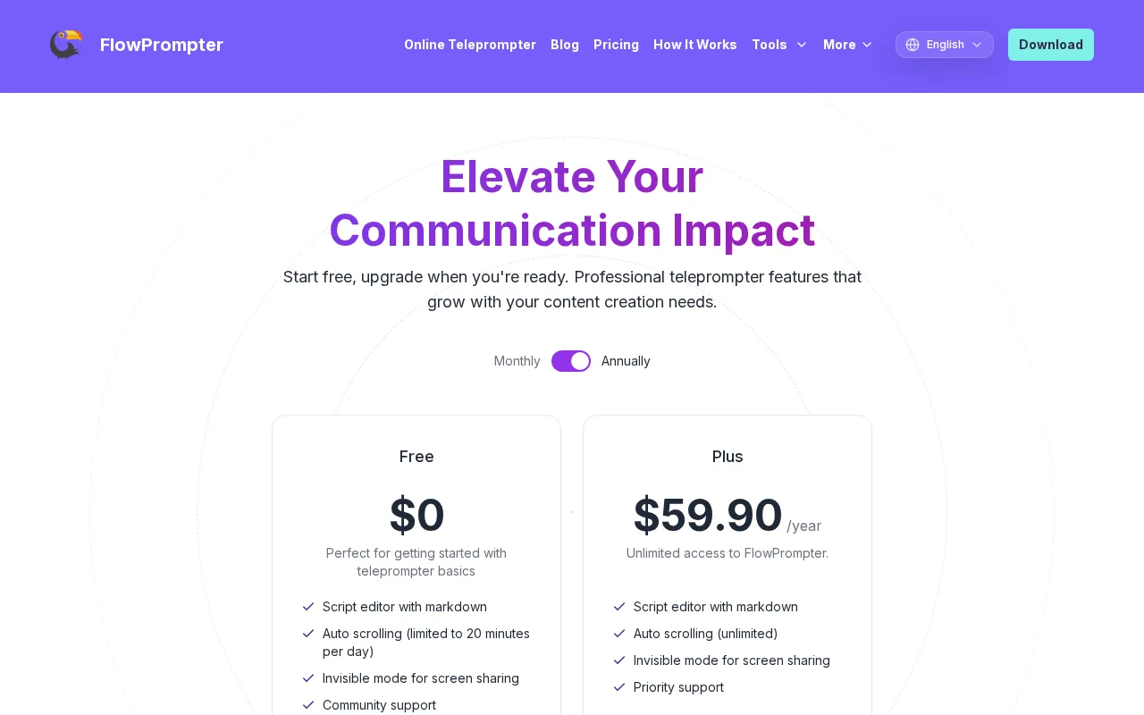 FlowPrompter — pricing page
