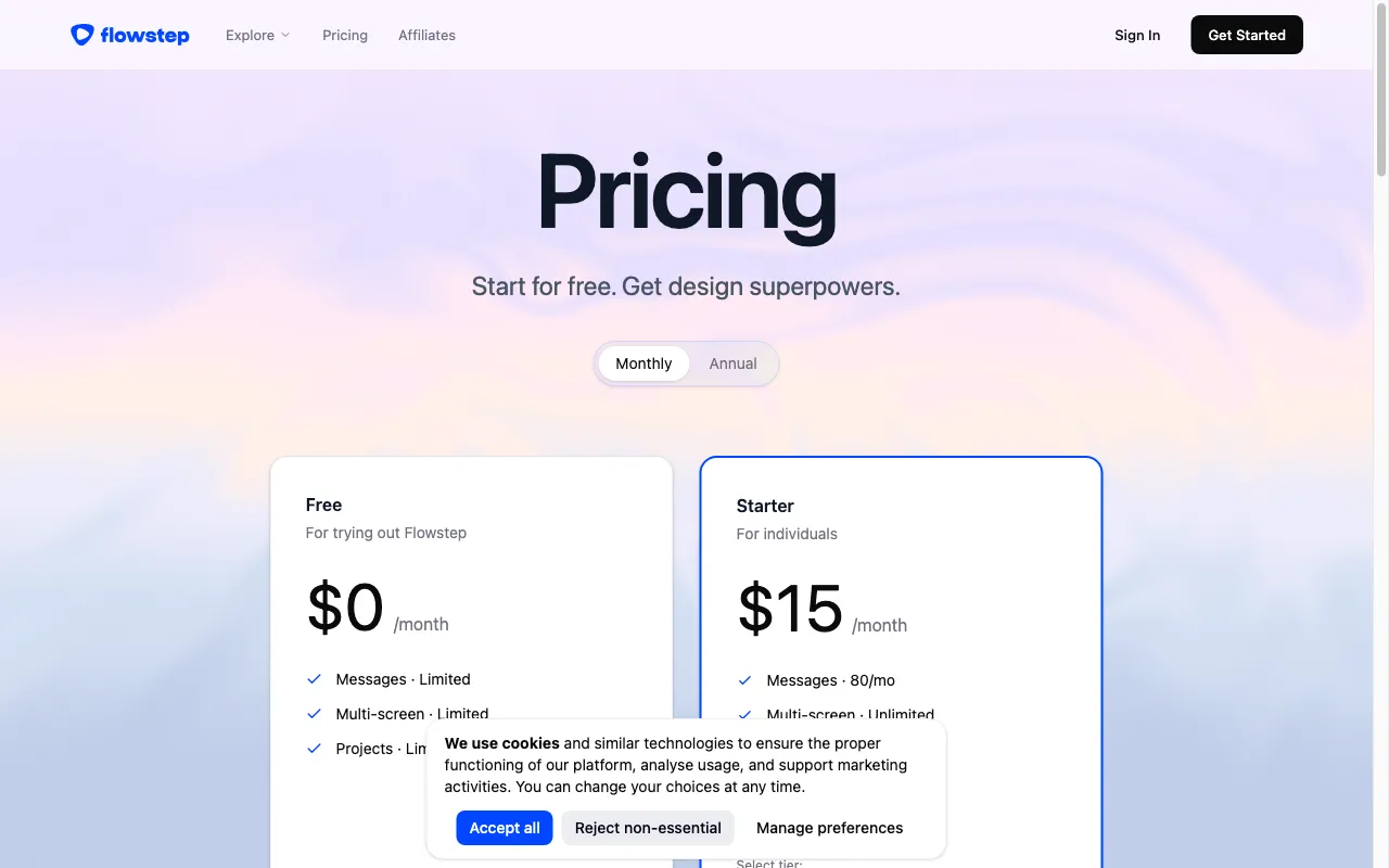 Flowstep — pricing page