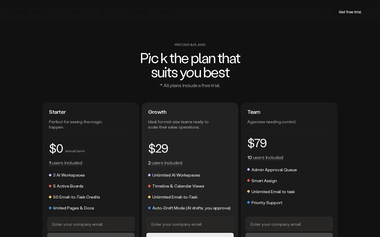 FlowTask — pricing page