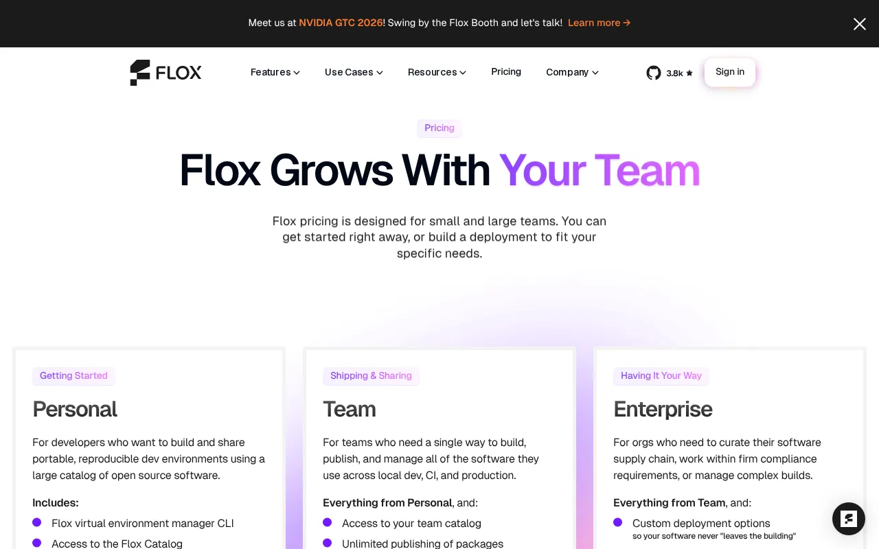 Flox — pricing page