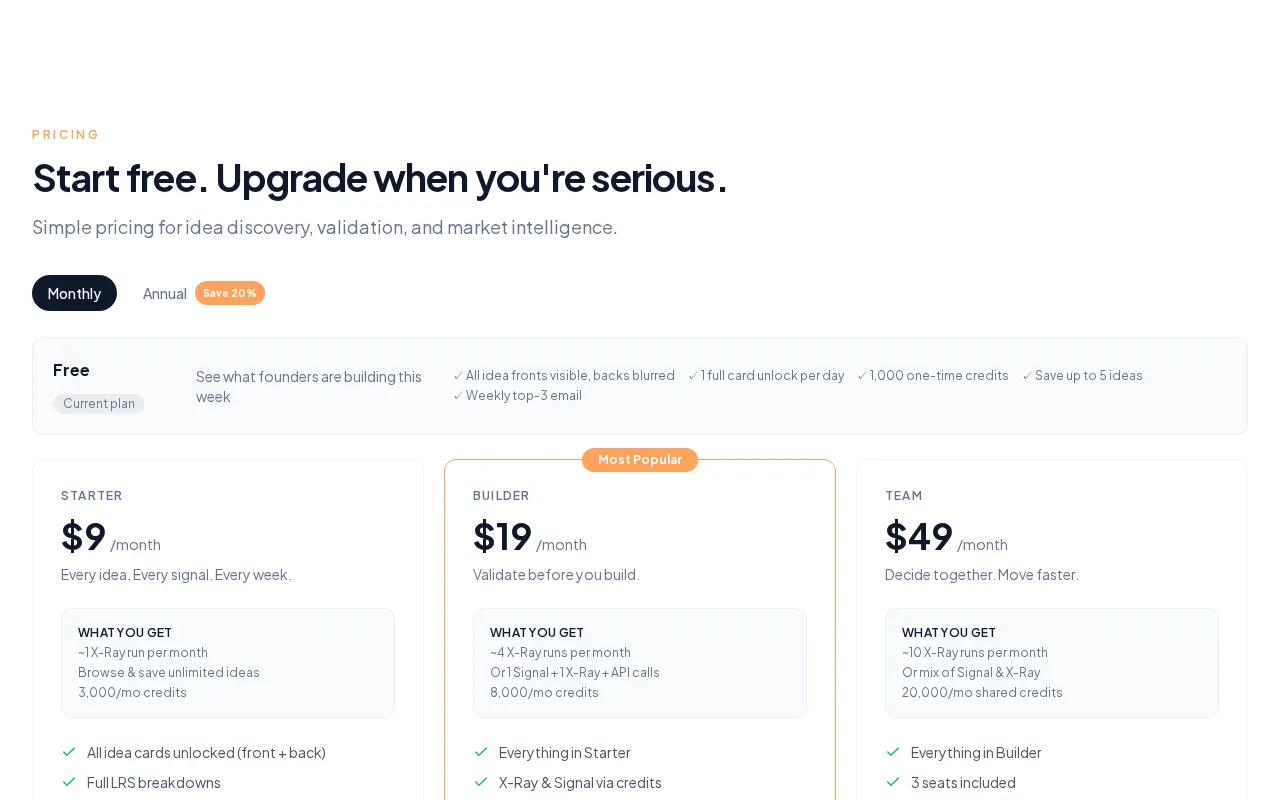 Fluenta — pricing page