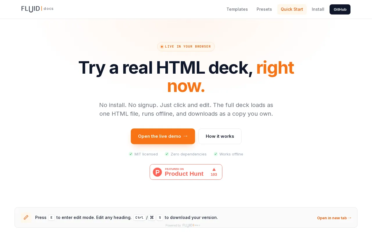 FluidDocs Deck Builder — preview screenshot