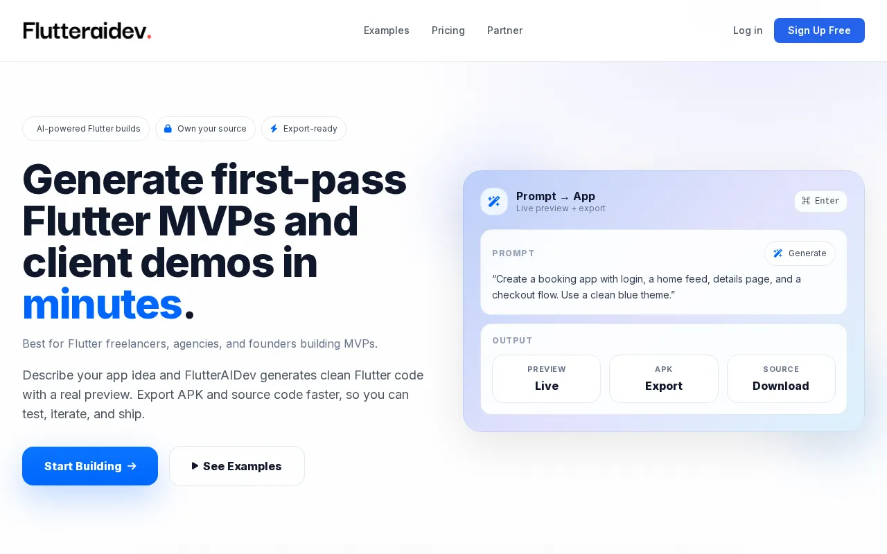 FlutterAIDev — preview screenshot