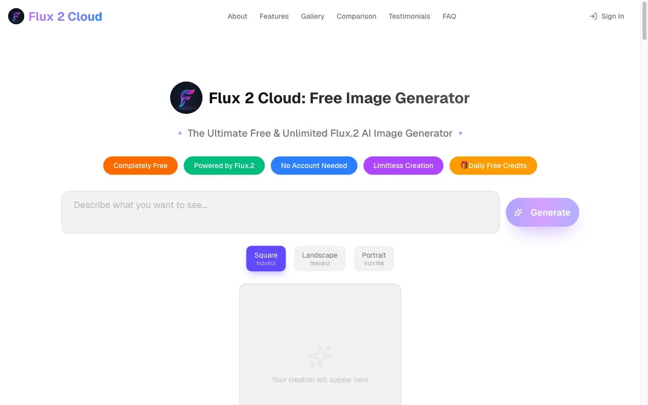 Flux 2 Cloud — preview screenshot