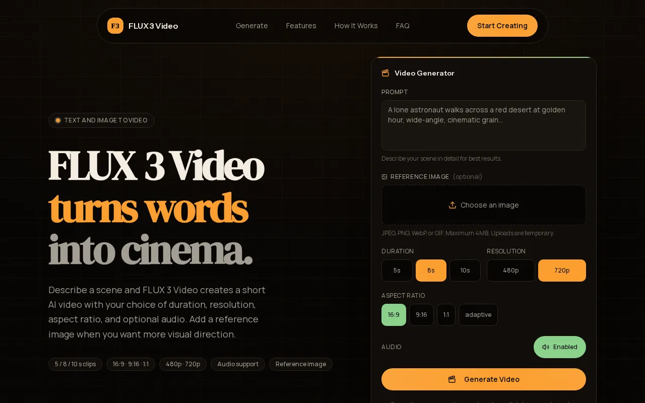 FLUX 3 Video — preview screenshot