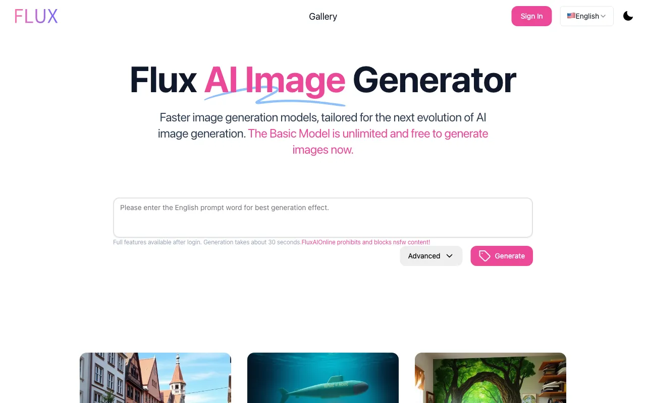 FLUX AI Online — preview screenshot