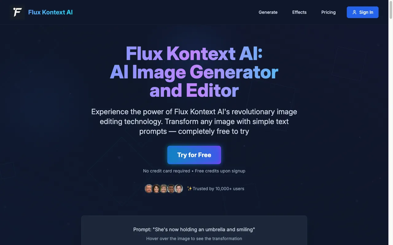 Flux Kontext AI — preview screenshot