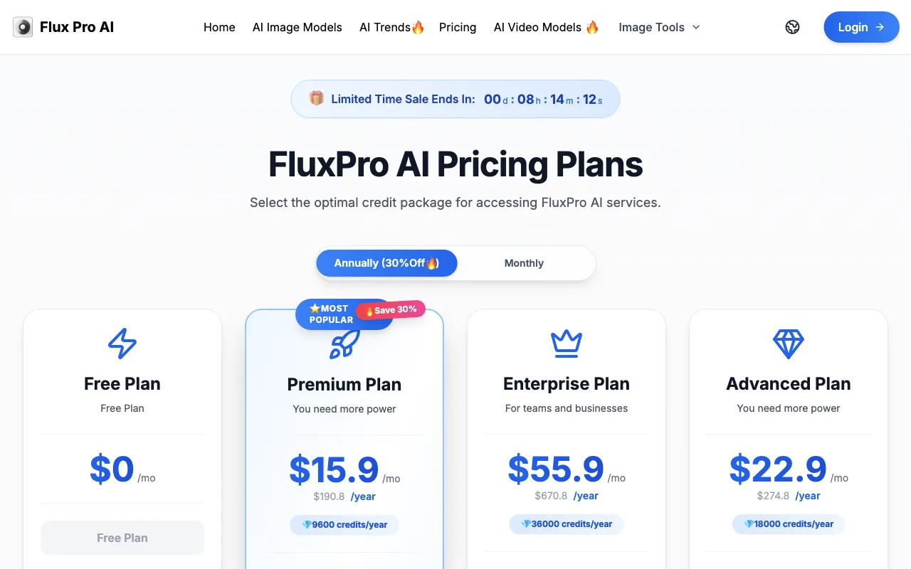 fluxpro.ai — pricing page