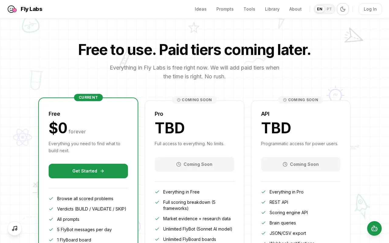 Fly Labs — pricing page