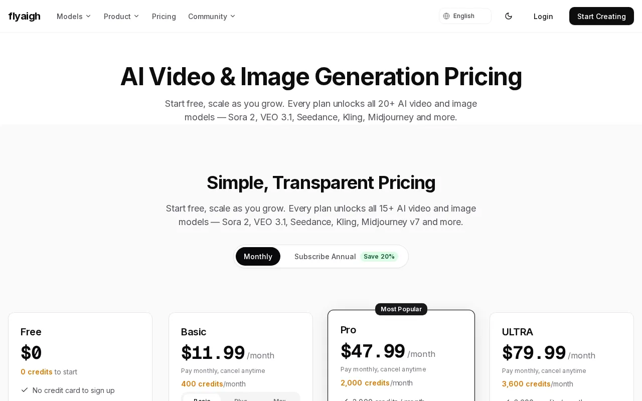 FlyAIgh — pricing page