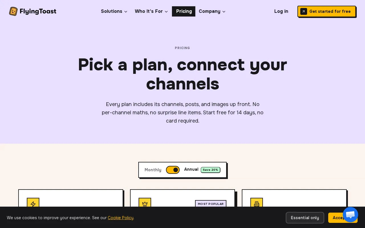 FlyingToast — pricing page