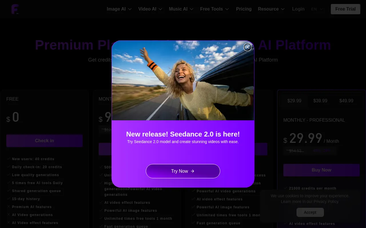 Flyne AI — pricing page