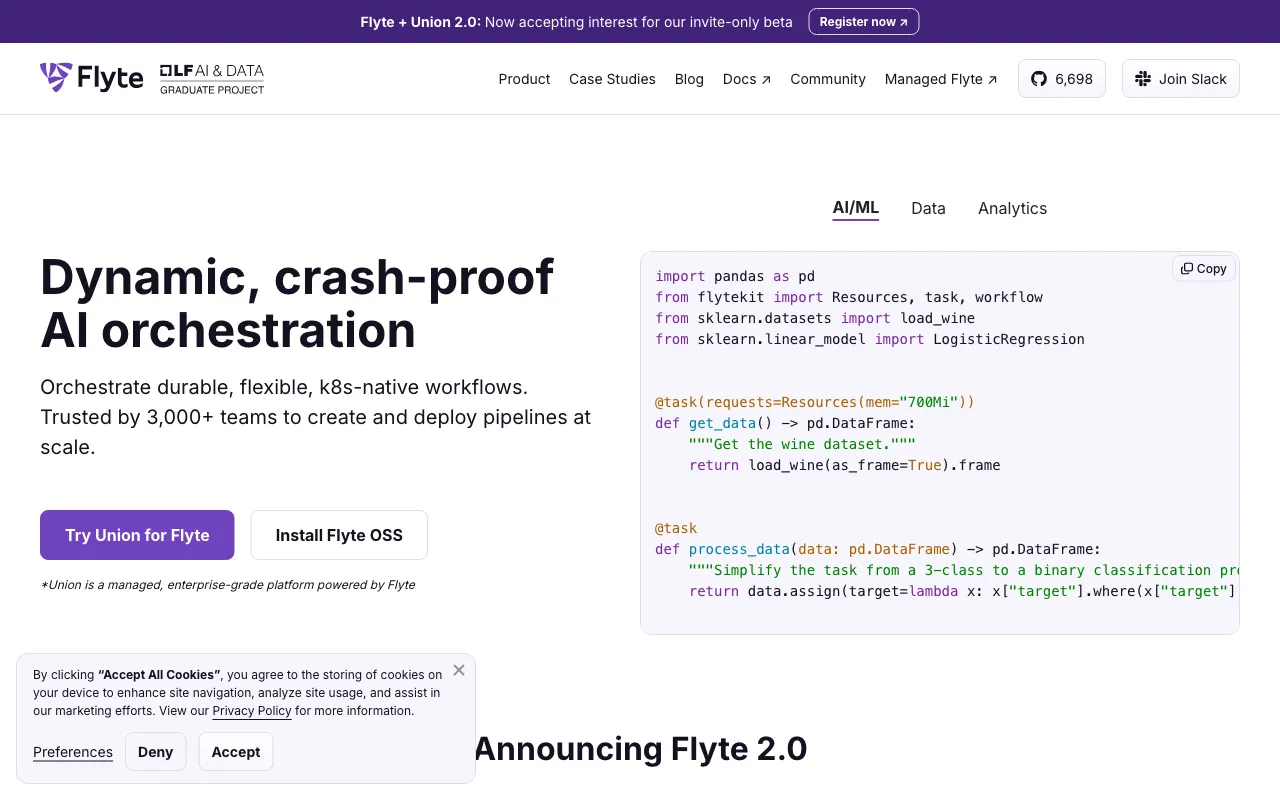 Flyte v1.3.0 — preview screenshot