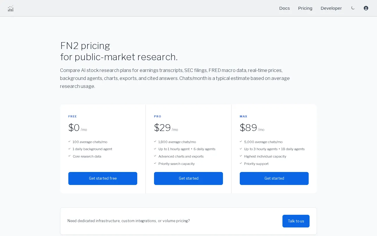 FN2 — pricing page