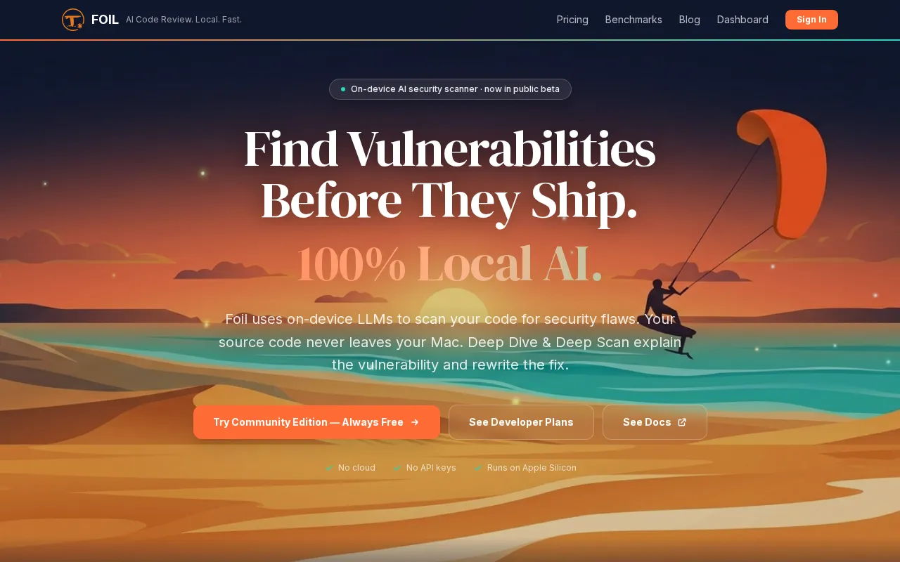 Foil AI Code Security — preview screenshot