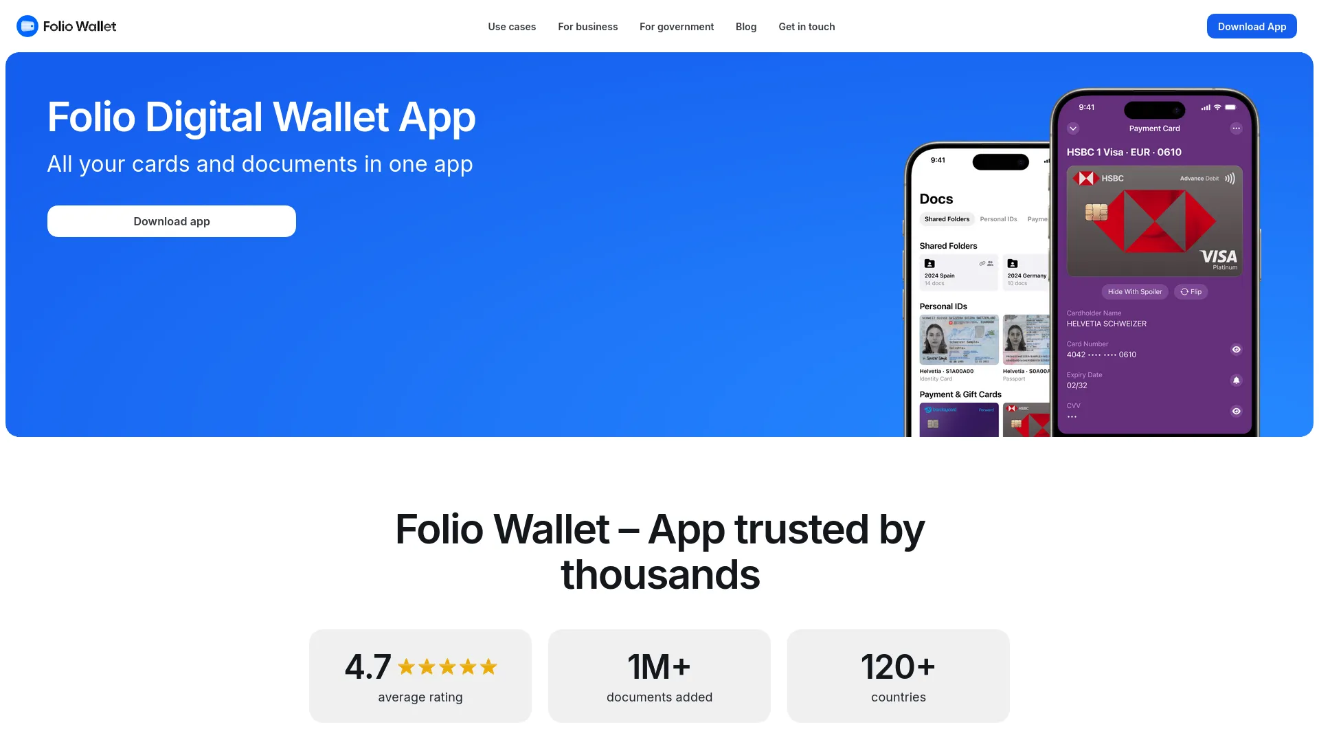 Folio Wallet App — preview screenshot