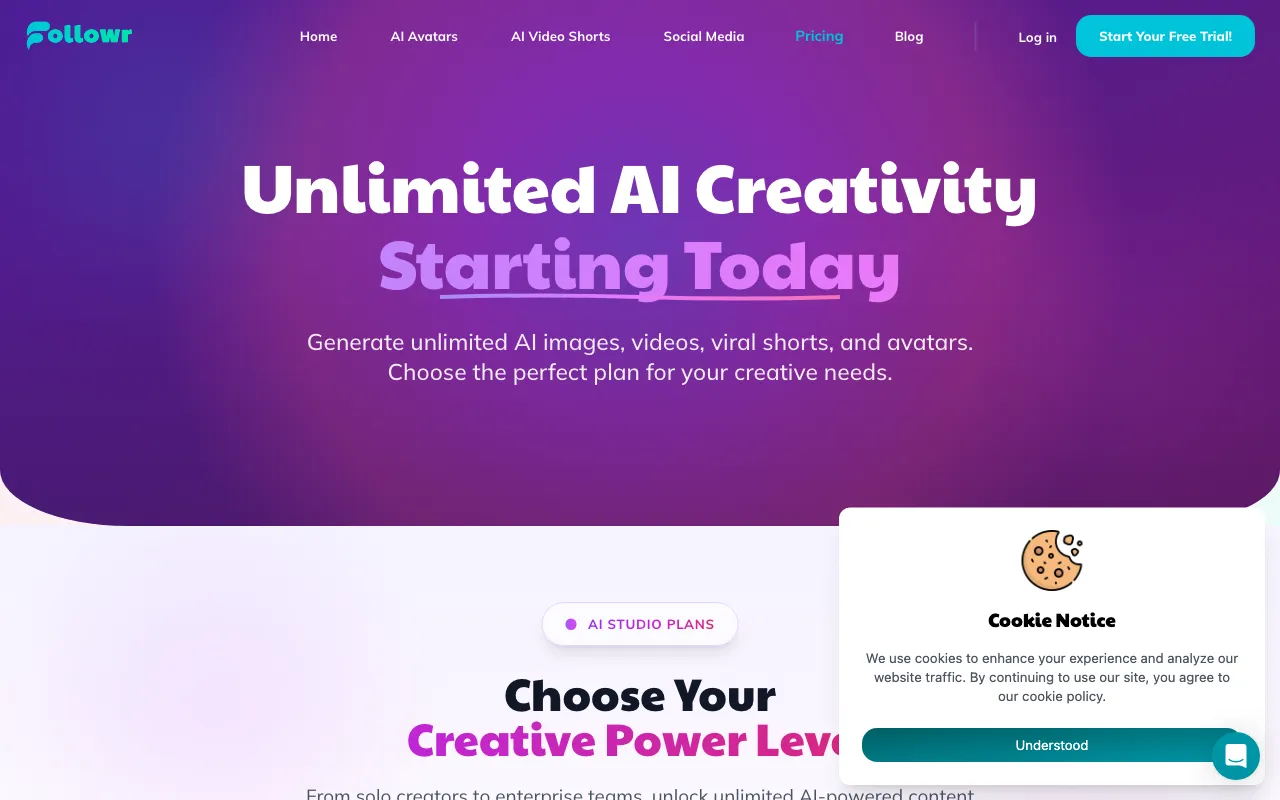 Followr.ai — pricing page