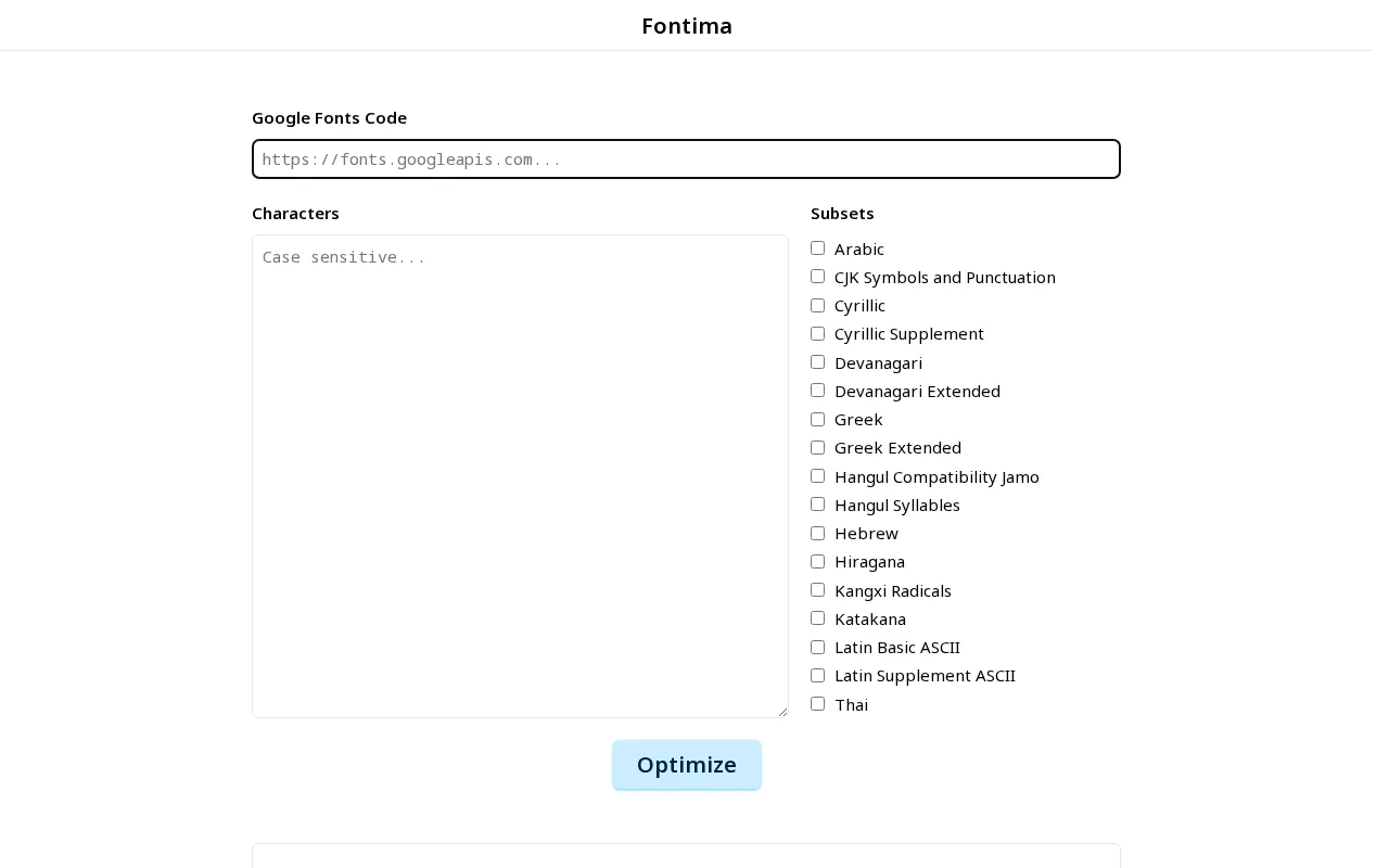 Fontima — preview screenshot