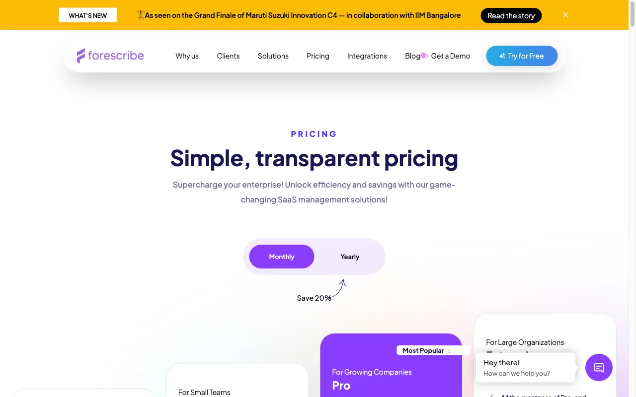 Forescribe — pricing page