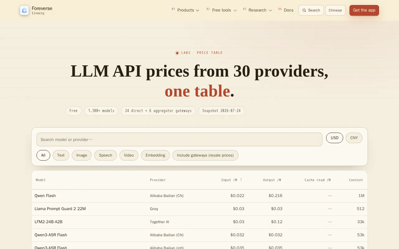 Foreverse — pricing page