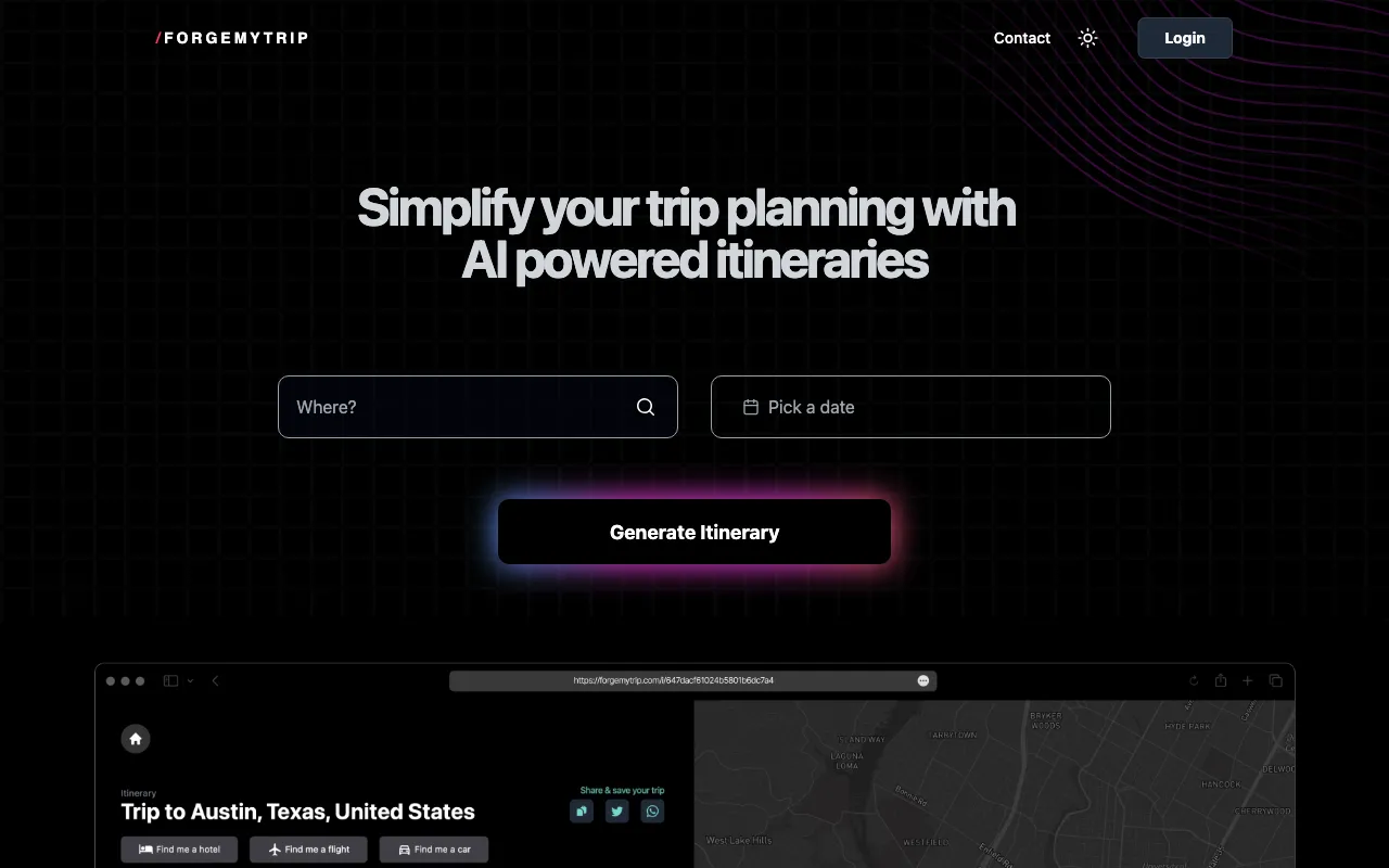 Forgemytrip — preview screenshot