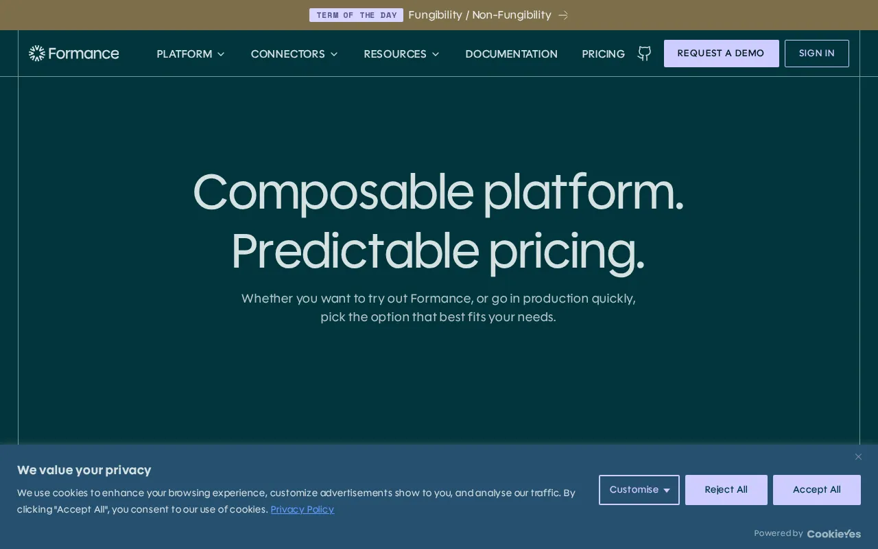 Formance — pricing page
