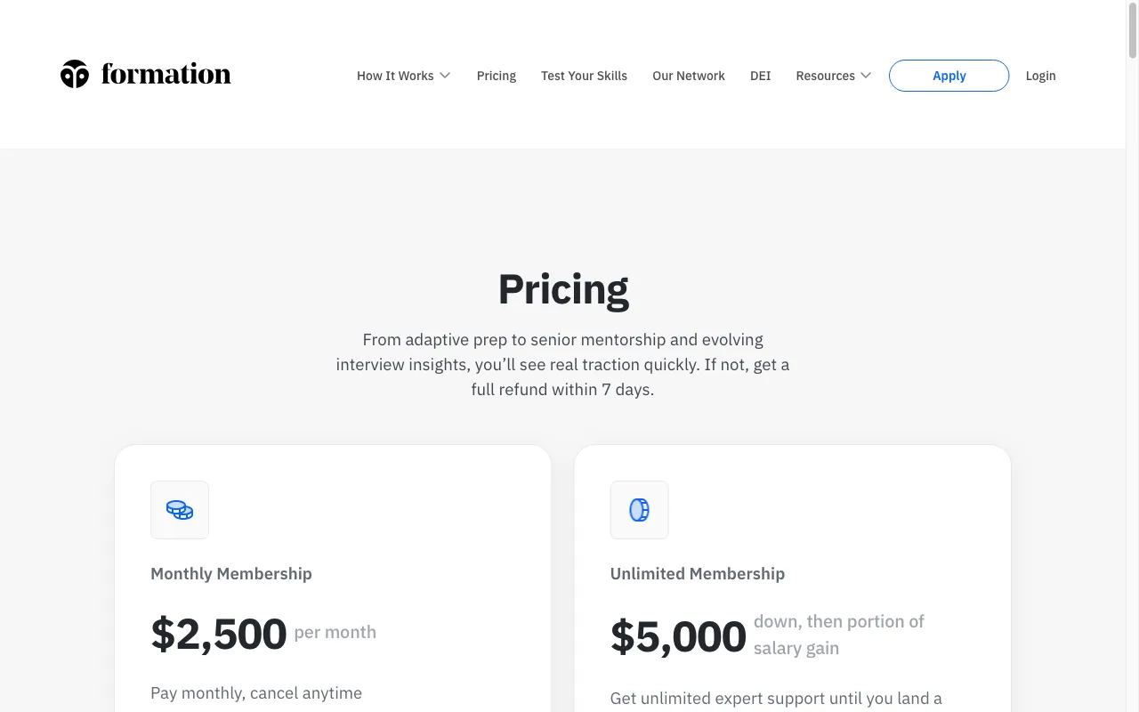 Formation — pricing page