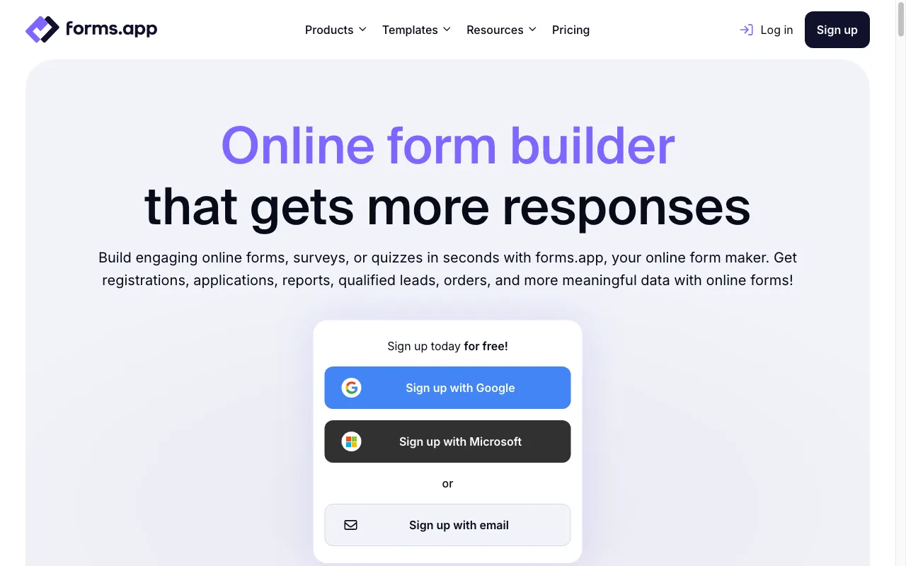 forms app — preview screenshot