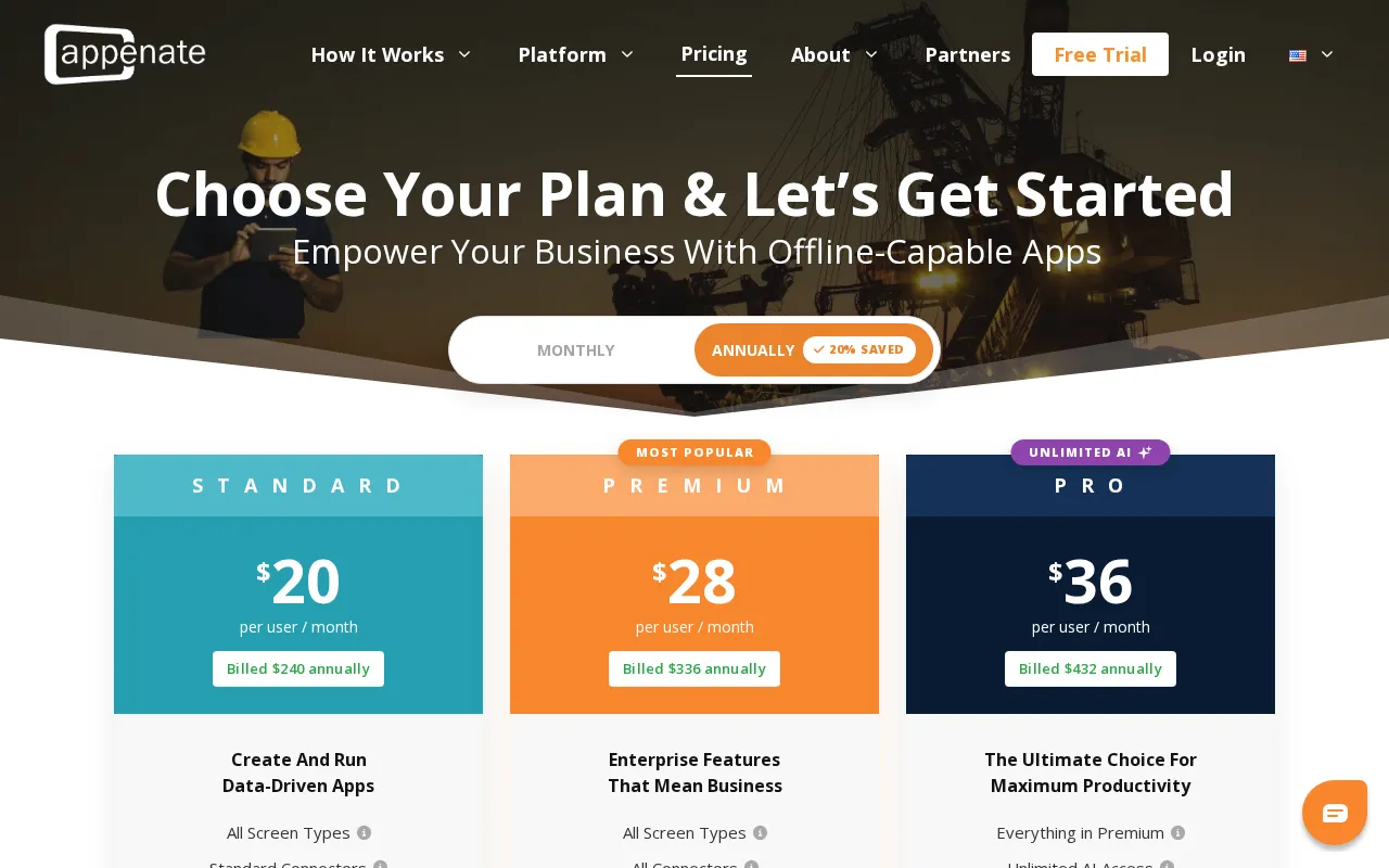 Appenate — pricing page