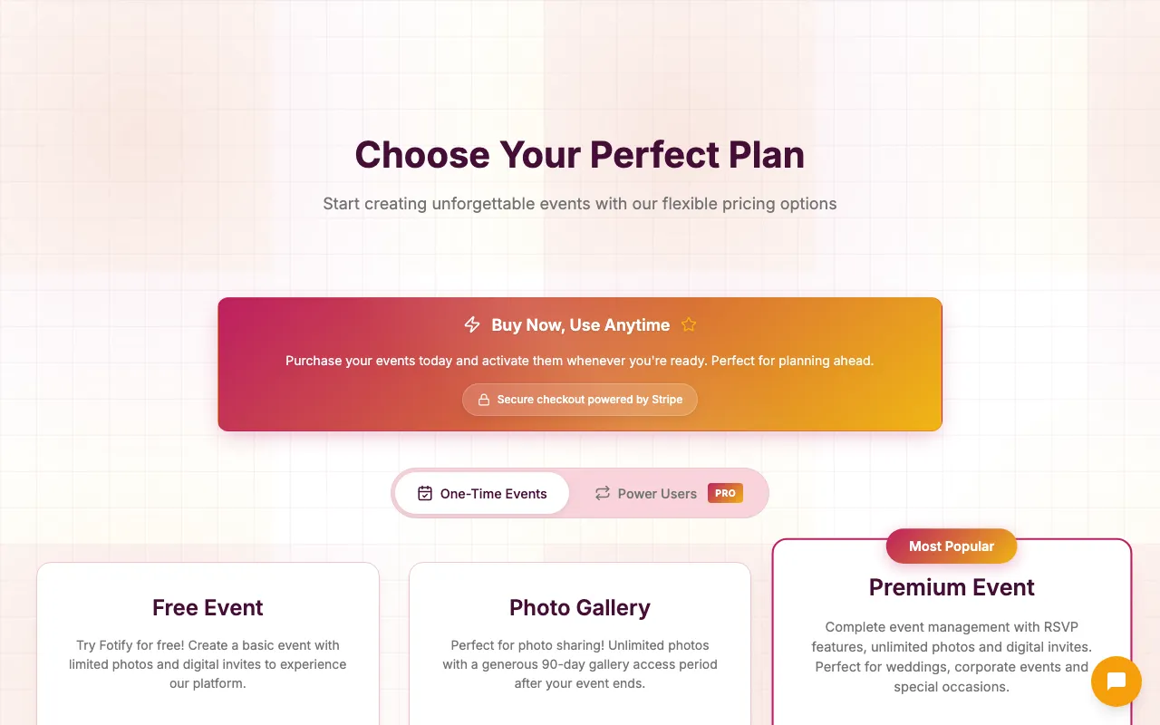 Fotify — pricing page