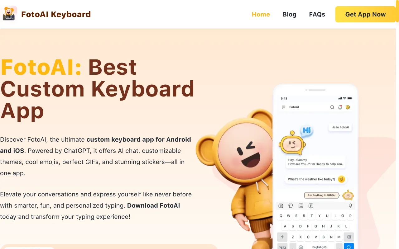 FotoAI Keyboard — preview screenshot