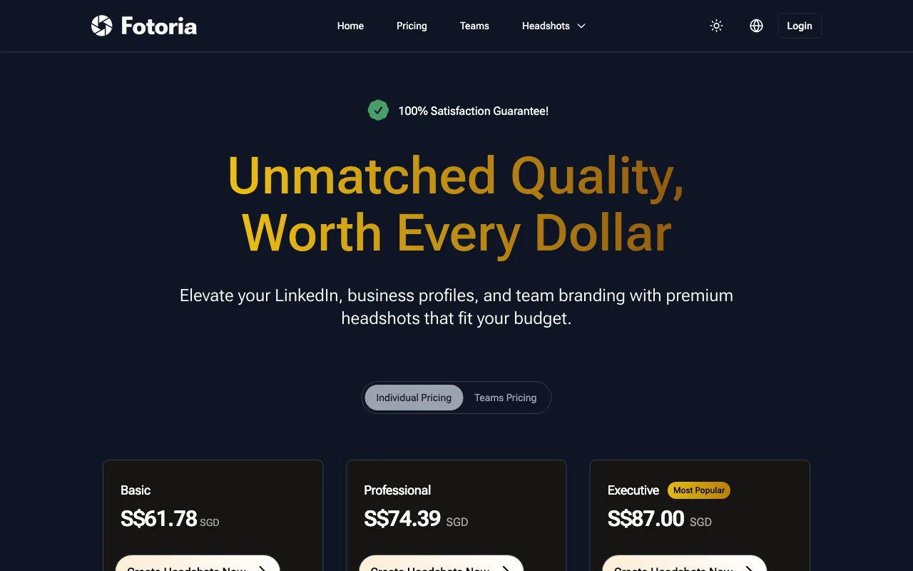 Fotoria — pricing page