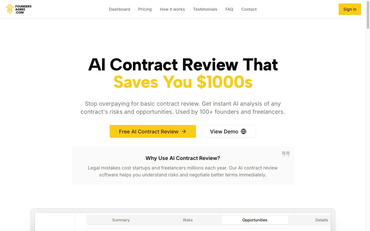 FoundersAgree — preview screenshot