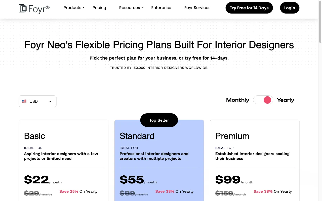 Foyr Neo — pricing page
