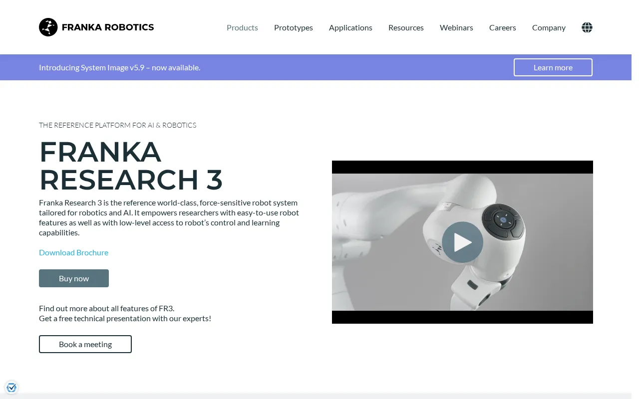 Franka Research 3 — preview screenshot