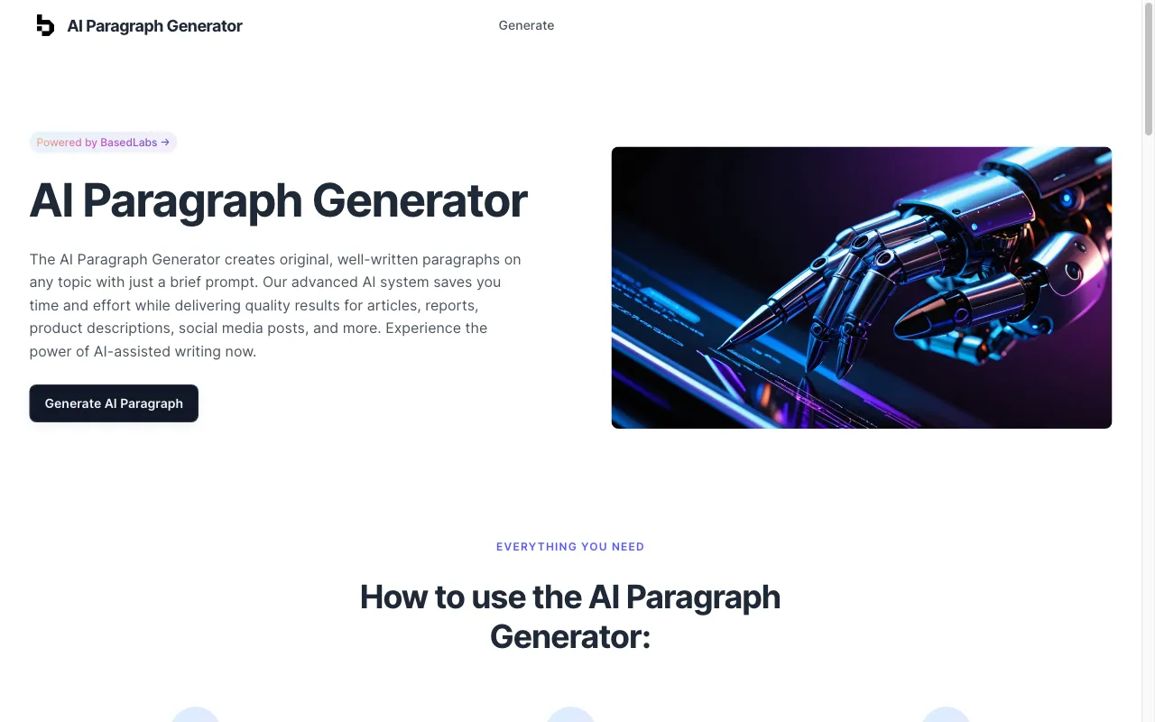 Free AI Paragraph Generator — preview screenshot