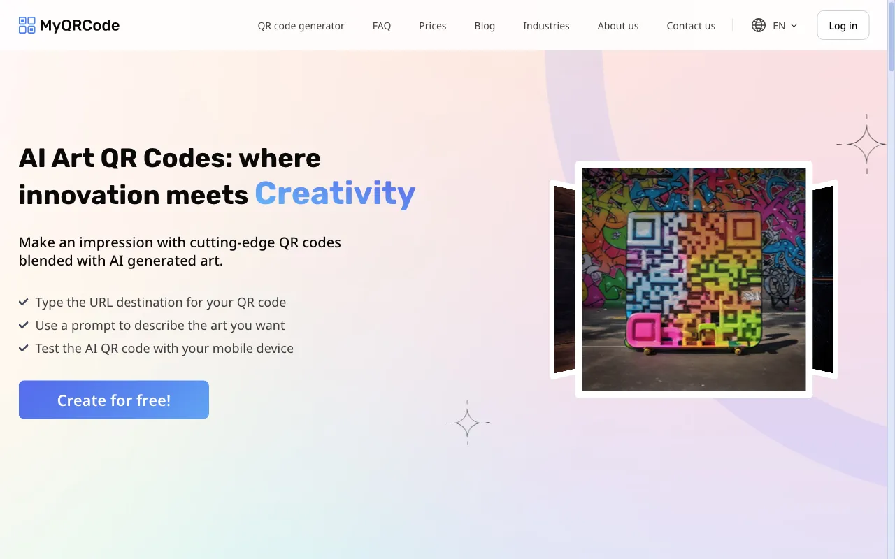 Free AI QR Code Generator by MyQRCode — preview screenshot