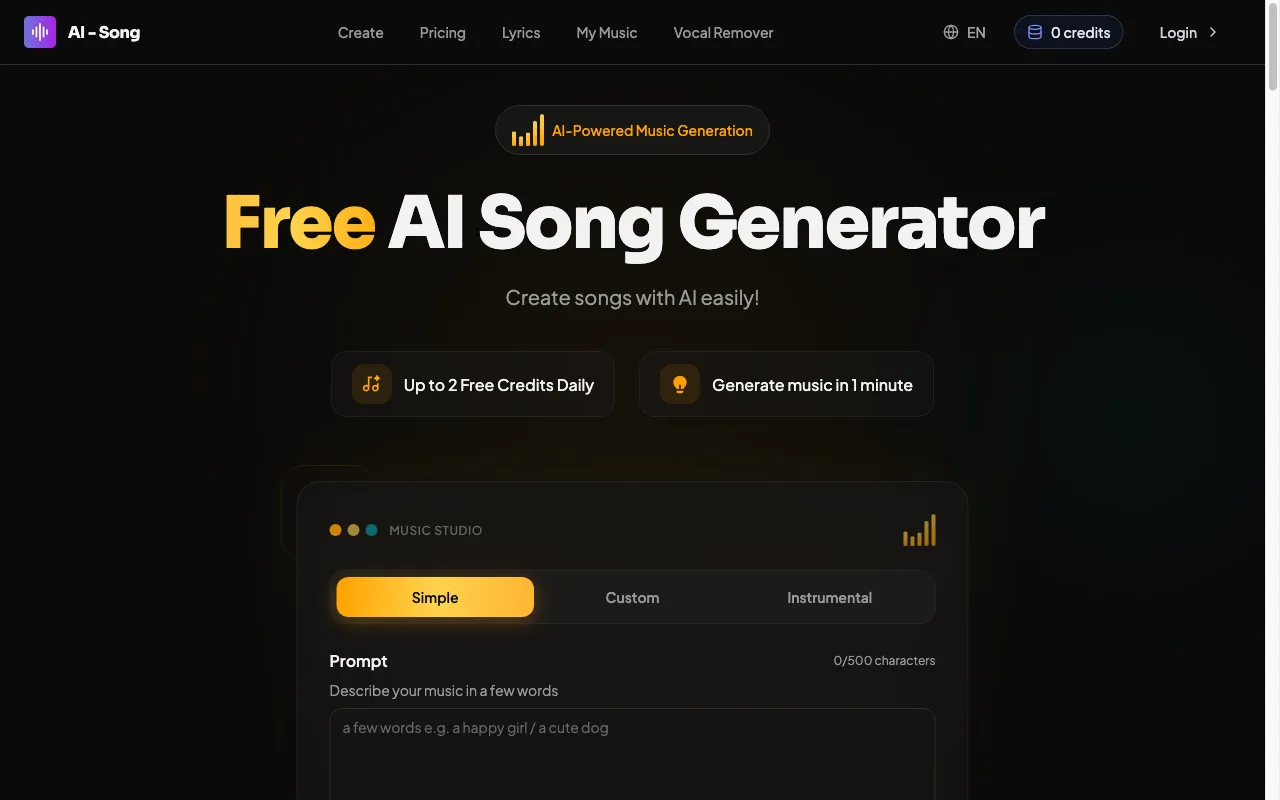 Free AI Song Generator — preview screenshot