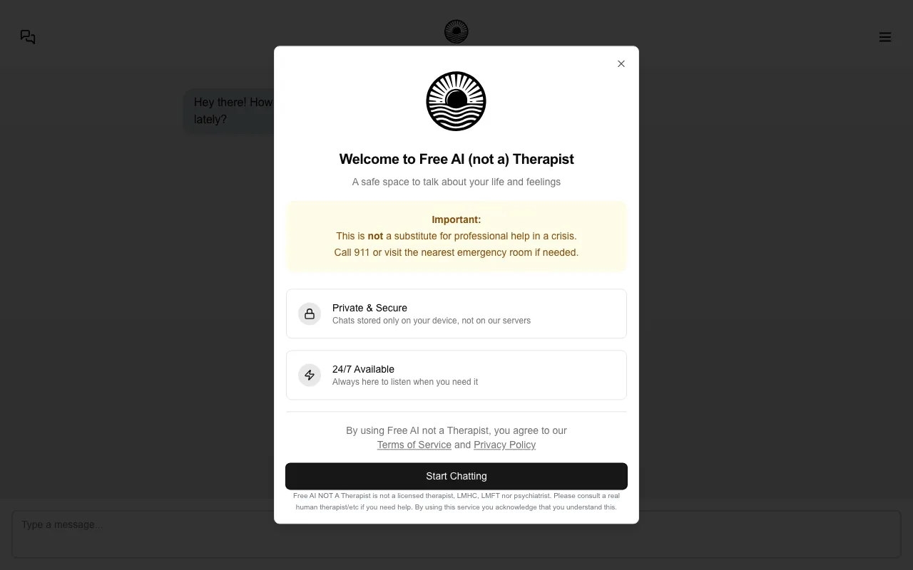 Free AI Therapist — preview screenshot