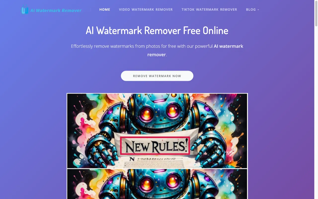 Free AI Watermark Remover Online — preview screenshot