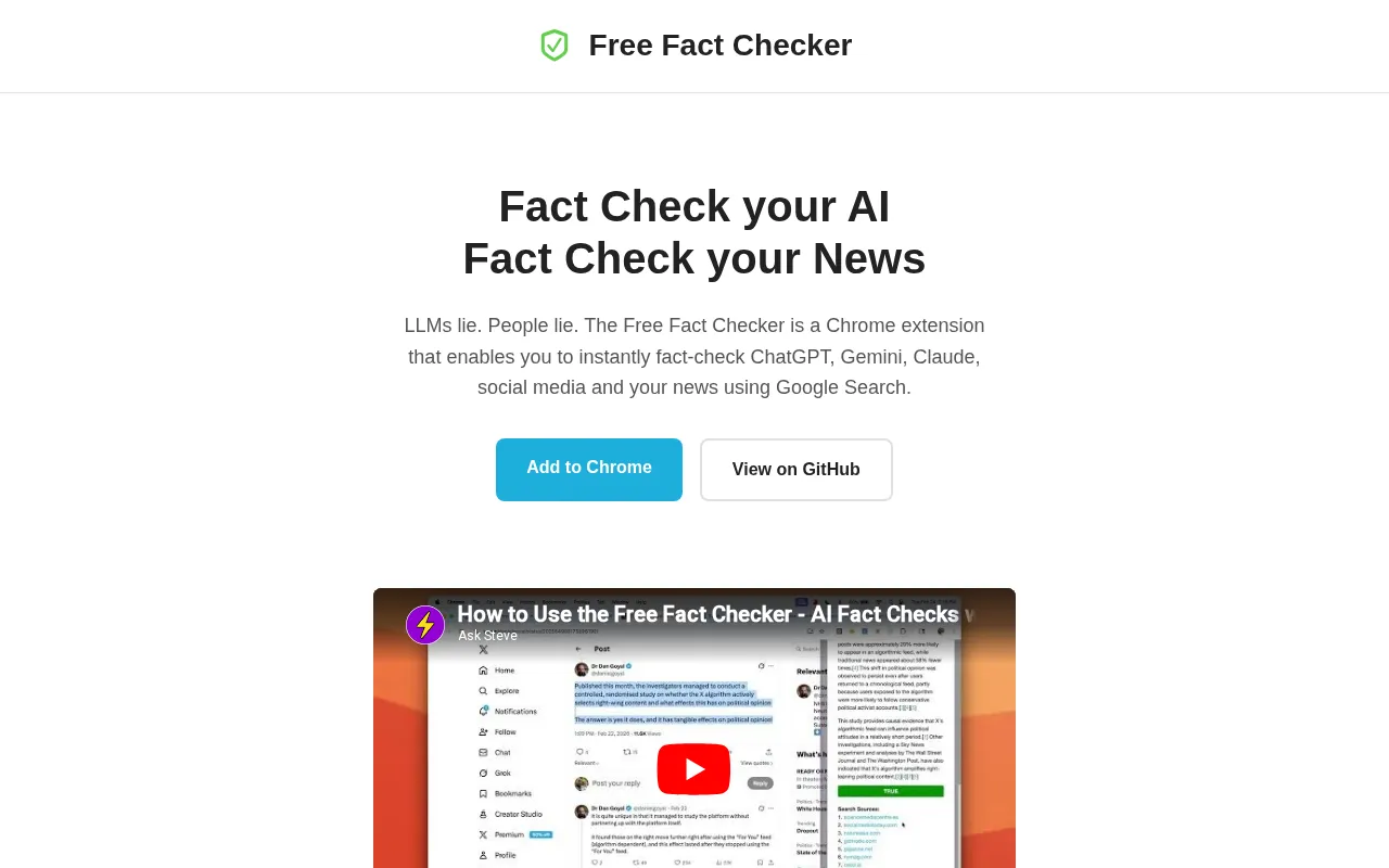 Free Fact Checker — preview screenshot