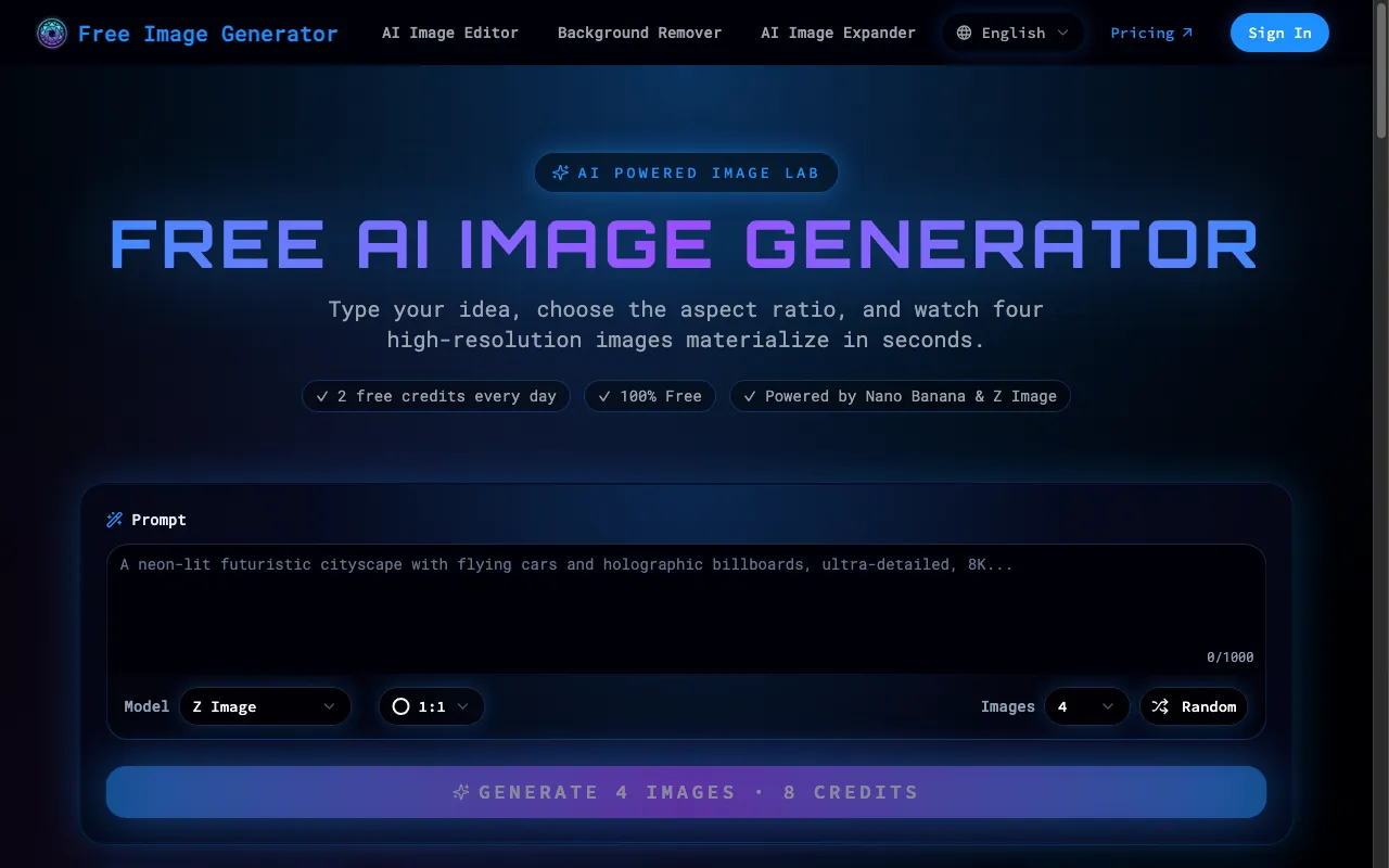 Free Image Generator — preview screenshot