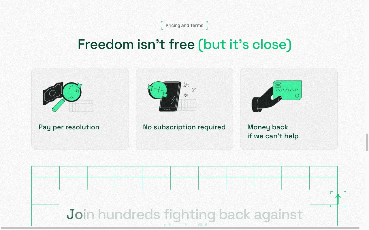 Freebot — pricing page