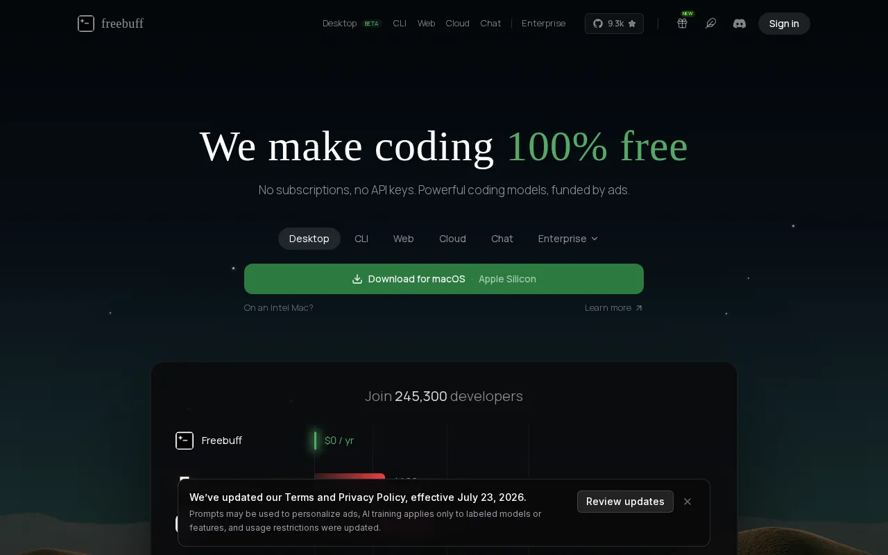 Freebuff — preview screenshot